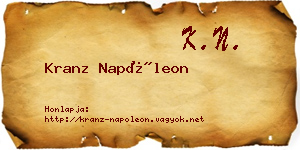 Kranz Napóleon névjegykártya